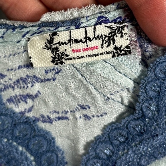 Free People Slip My Mind Trapeze Floral Lace Trim Y2K Shift Dress Womens Large - Picture 11 of 16